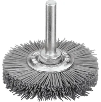 Brusný kotouč Lessmann 410999 | Rotační kartáč se stopkou průměr 6 mm brusné štětiny se zrnem karbidu křemíku průměr100x10x6 mm, hrubá, červená