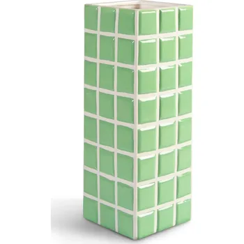 Váza Dekorativní váza &k amsterdam tile mint 28 cm 3530.02 tyrkysová 65X