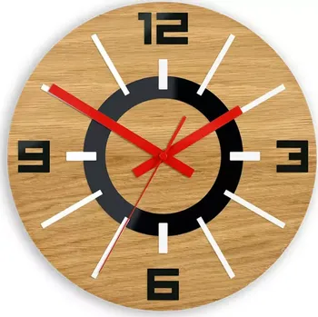 Hodiny Nástěnné hodiny Alladyn Wood hnědo-červené