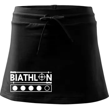 Dámská sukně Biathlon terč a hůlky - Sportovní sukně - two in one - M ( Černá )