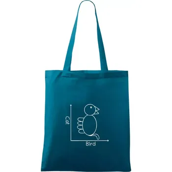Cat bird diagram - Taška bavlněná - 42 x 38 cm ( Petrolejová )