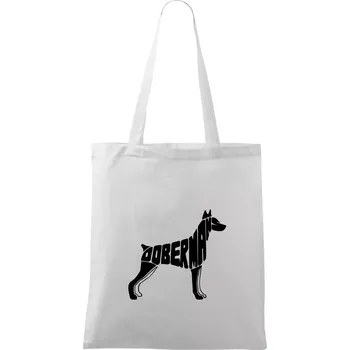 Dobrmans - nápis v tělě - Taška bavlněná - 42 x 38 cm ( Bílá )