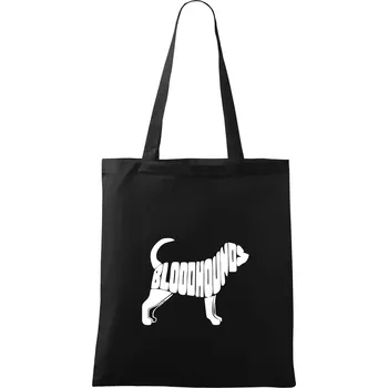 Nákupní taška Bloodhound nápis v těle - Taška bavlněná - 42 x 38 cm ( Černá )