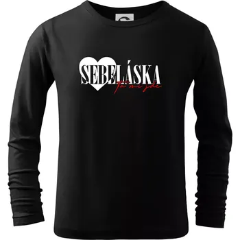 Chlapecké tričko Sebeláska ta mi jde - Triko dětské Long Sleeve - 158 cm/12 let ( Černá )