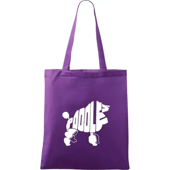 Pudl - nápis v těle - Taška bavlněná - 42 x 38 cm ( Fialová )