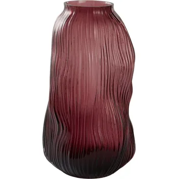 Váza Jotex Bordová skleněná váza FORS 30 cm