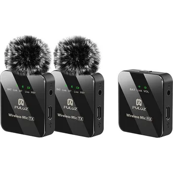 Mikrofon PULUZ 2 TX + 1 RX Bezdrátový klopový mikrofon