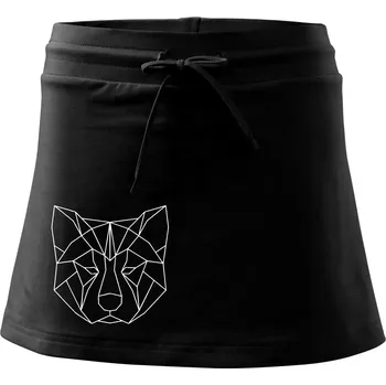 Dámská sukně Akita Inu - Geometrie - Sportovní sukně - two in one - M ( Černá )