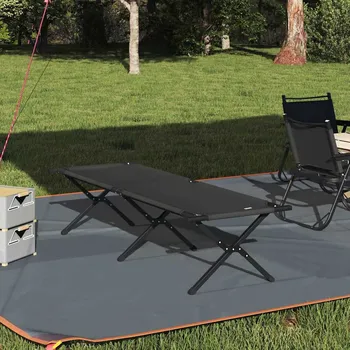 Spacák vidaXL Skládací kempingová postel Černá 193 x 69 x 45 cm [42003175]