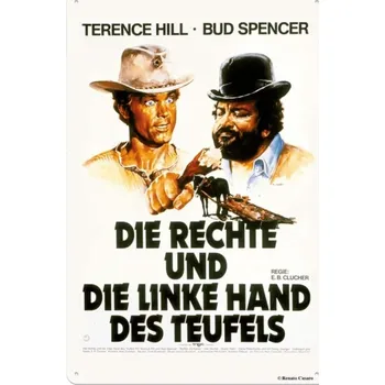 Plakát Bud Spencer a Terence Hill Cedule Bud Spencer and Terence Hill Rechte und Linke Hand des Teufels 20x30cm