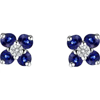 Náušnice Náušnice s diamantem a safíry Divine Bloom