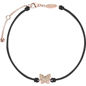 Náramek Náramek se šňůrkou a hnědými diamanty Magic Butterfly