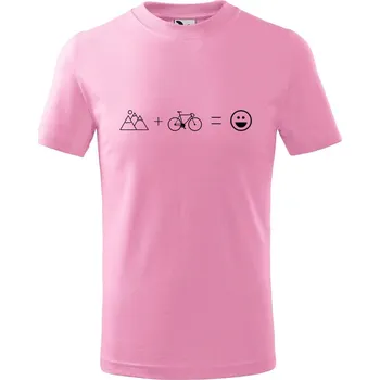 Chlapecké tričko Dětské tričko Kolo a hory Velikost: 158/12 let, Barva trička: Růžová