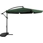 Aga Zahradní slunečník konzolový, 300 cm, tmavě zelený, šestihranný, ocelová konstrukce, 48 mm tyč, 100% polyester, mechanické ovládání, výška 240 cm