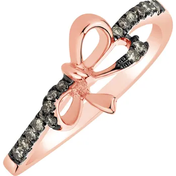 Prsten Prsten s hnědými diamanty Shiny Ribbon