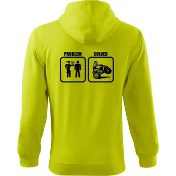 Pánská mikina Problem quad / čtyřkolka - Mikina s kapucí na zip trendy zipper - L ( Limetková )