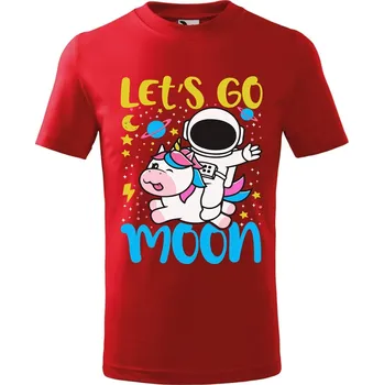 Dětská móda DOBRÝ TRIKO Dětské tričko Lets go moon Velikost: 134/8 let, Barva: Červená