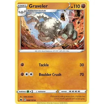 Sběratelská karetní hra Graveler 068/159 - Crown Zenith Typ karty: Reverse Holo