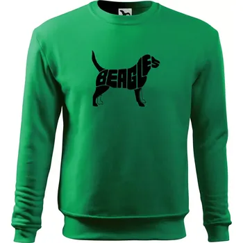 Bígl - nápis v těle - Mikina Essential dětská - 158 cm/12 let ( Středně zelená )