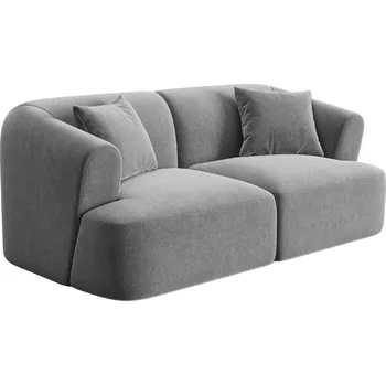 Pohovka Cosmopolitan Design Šedá sametová dvoumístná pohovka Campi 180 cm