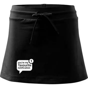 Dámská sukně You're my favourite notification - Sportovní sukně - two in one - XL ( Černá )
