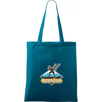 Biathlon logo - Taška bavlněná - 42 x 38 cm ( Petrolejová )