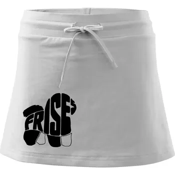 Dámské oblečení Bišonek - fries nápis v těle - Sportovní sukně - two in one - L ( Bílá )
