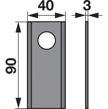 Nůž rotační 90x40x3mm o 19mm rovný Prillinger 0041016325 1ks