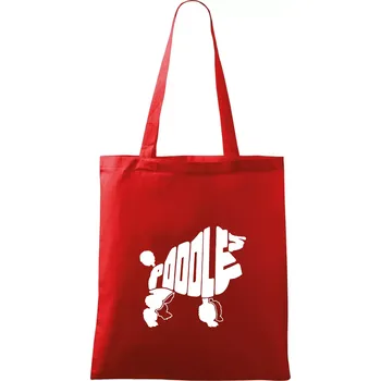 Nákupní taška Pudl - nápis v těle - Taška bavlněná - 42 x 38 cm ( Červená )