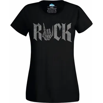 Dámské tričko Dámské tričko Temný Rock and Roll (Velikost: 4XL, Barva: Černá)
