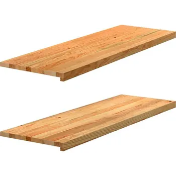 Parapet vidaXL Okenní parapety 2 ks neošetřené 120x40x2cm masivní dubové dřevo [4009202] Barva: světle hnědá