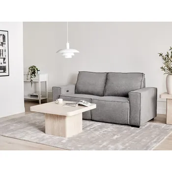 Pohovka Pohovka šedá polyesterové čalounění elektricky nastavitelná polohovatelná 2místná moderní styl obývací pokoj Beliani