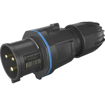 Elektrická vidlice WALTHER FW231306SK CEE Vidlice NEO Classic, 32A 3P 230V 6h, IP54, se šroubovým připojením, černá/modrá