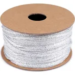 Stuha lurexová šíře 3 mm svatební návin 20m - 2 stříbrná