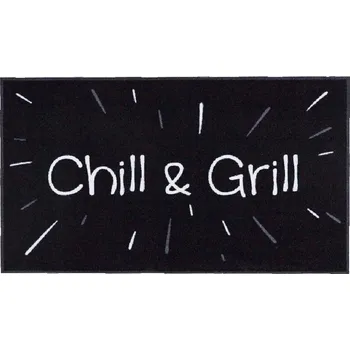 Rohožka Pratelný koberec do kuchyně Chill & grill, černý - 120 x 67 x 0,5 cm