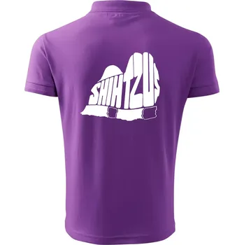 Pánská košile Shih-tzu - nápis v těle - Polokošile pánská Pique Polo 203 - L ( Fialová )