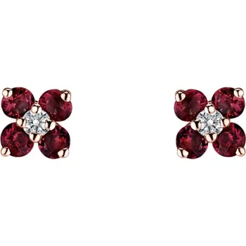 Náušnice Náušnice s diamantem a rhodolity Divine Bloom