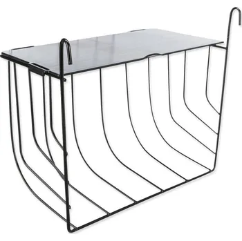 krmítko na seno Závěsné černé kovové jesličky na seno s víkem