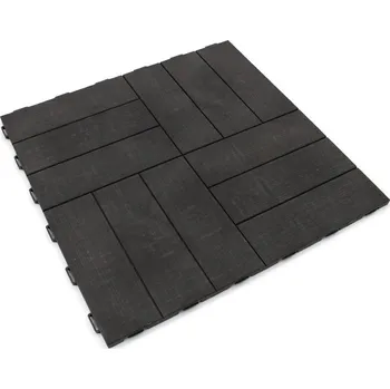 Venkovní dlažba Plastová terasová tmavě šedá dlažba - 55,5 x 55,5 x 1,3 cm