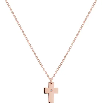 Náhrdelník Náhrdelník s diamantem Cross of Romanticism
