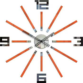 Hodiny 3D nalepovací hodiny Briliant oranžové