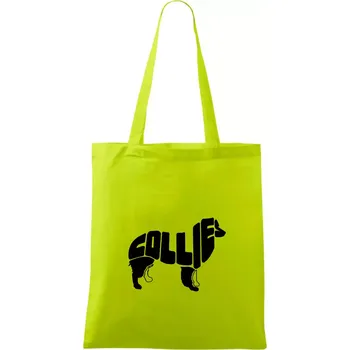 Border kolie písmo v těle - Taška bavlněná - 42 x 38 cm ( Limetková )