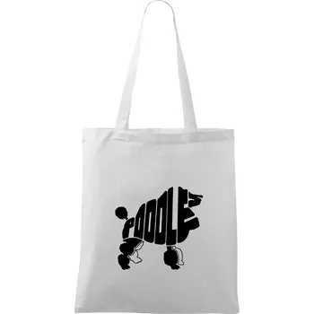 Pudl - nápis v těle - Taška bavlněná - 42 x 38 cm ( Bílá )