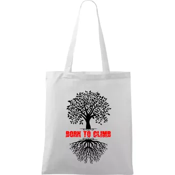 Nákupní taška Born to climb - Taška bavlněná - 42 x 38 cm ( Bílá )