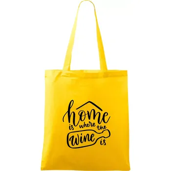 Home is where wine is - Taška bavlněná - 42 x 38 cm ( Žlutá )