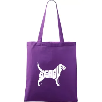 Bígl - nápis v těle - Taška bavlněná - 42 x 38 cm ( Fialová )