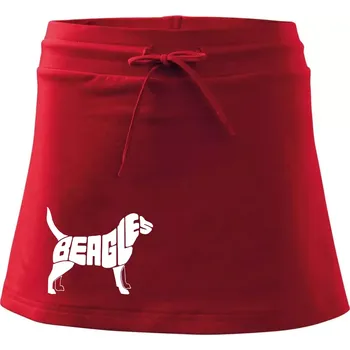 Dámská sukně Bígl - nápis v těle - Sportovní sukně - two in one - S ( Červená )