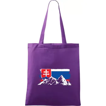 Slovenské hory - Taška bavlněná - 42 x 38 cm ( Fialová )