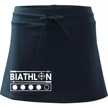 Dámská sukně Biathlon terč a hůlky - Sportovní sukně - two in one - S ( Námořní modrá (velmi tmavá - téměř černá) )