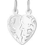Partnerský zlatý přívesek srdce Aileen z bílého zlata